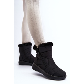 Botas de nieve con cremallera y pelo de mujer Zeuna negro 5