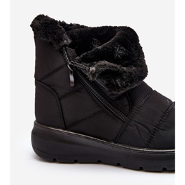 Botas de nieve con cremallera y pelo de mujer Zeuna negro 6