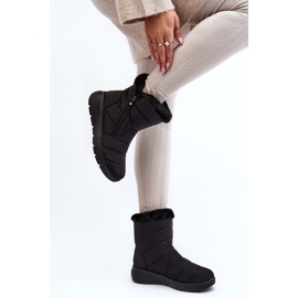 Botas de nieve con cremallera y pelo de mujer Zeuna negro 7