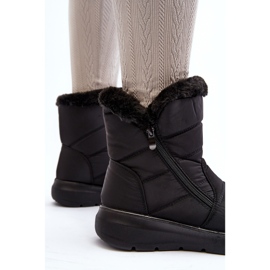 Botas de nieve con cremallera y pelo de mujer Zeuna negro 8
