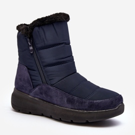 Botas de nieve para mujer con pelo, azul marino Primose 1