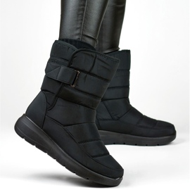 Botas de nieve cómodas, botas de invierno, botines acolchados, aislados con velcro negro 3