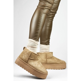 Botas de nieve con plataforma beige 2