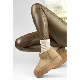 Botas de nieve con plataforma beige 3