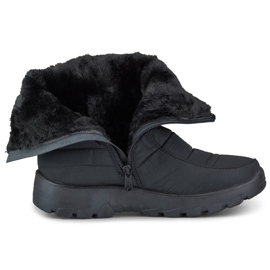 Botas de nieve de mujer, zapatos cómodos de invierno con cremallera. negro 2