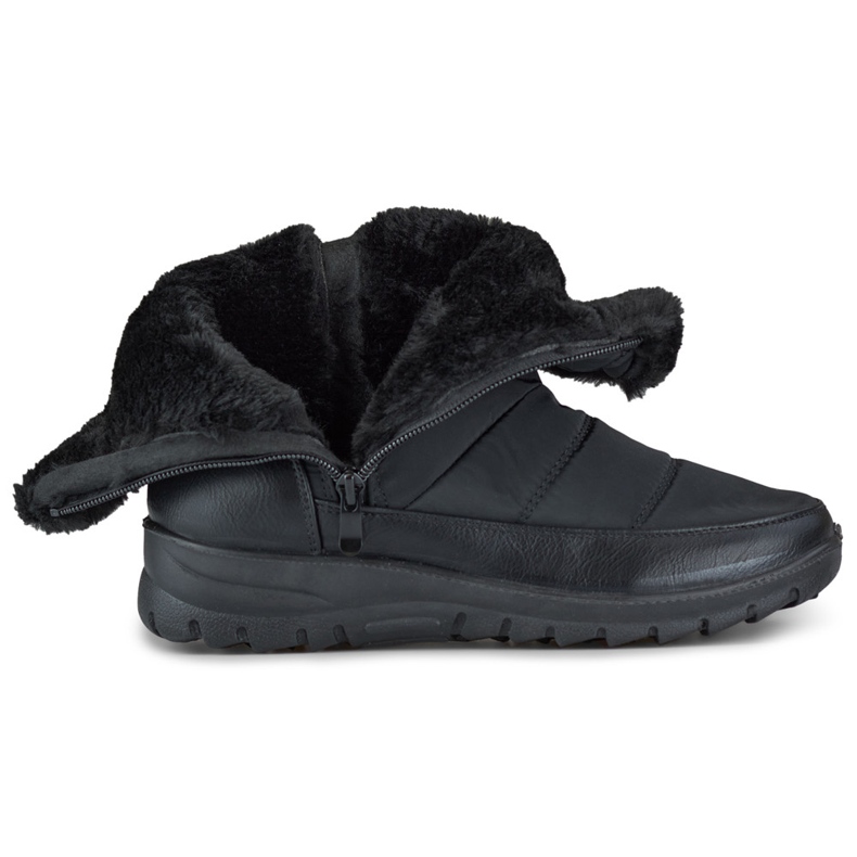 Botas de nieve de mujer con pelo, botas cómodas. negro 1 Botas de nieve de mujer con pelo, botas cómodas. negro 1