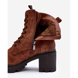 Botas de mujer con cordones y tacón alto marrón Lunielle 7