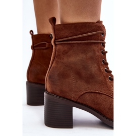 Botas De Mujer Con Cordones Y Tacón Bajo, Marrón Serellia 9