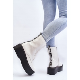 Botas Mujer Charol Suela Gruesa Movana Blanco 1