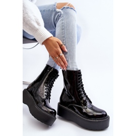 Botas Mujer Charol Suela Gruesa Movana Negro 3