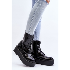 Botas Mujer Charol Suela Gruesa Movana Negro 5