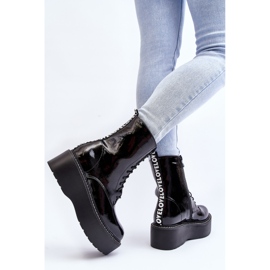 Botas Mujer Charol Suela Gruesa Movana Negro 1