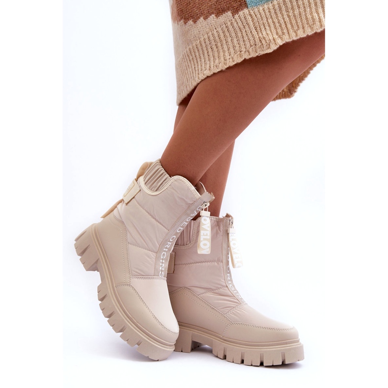 NEWS Botas de nieve con aislamiento alto para mujer Beige Freoc 2