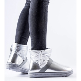Botas para la nieve cortas y brillantes plateadas de Delaune plata 1