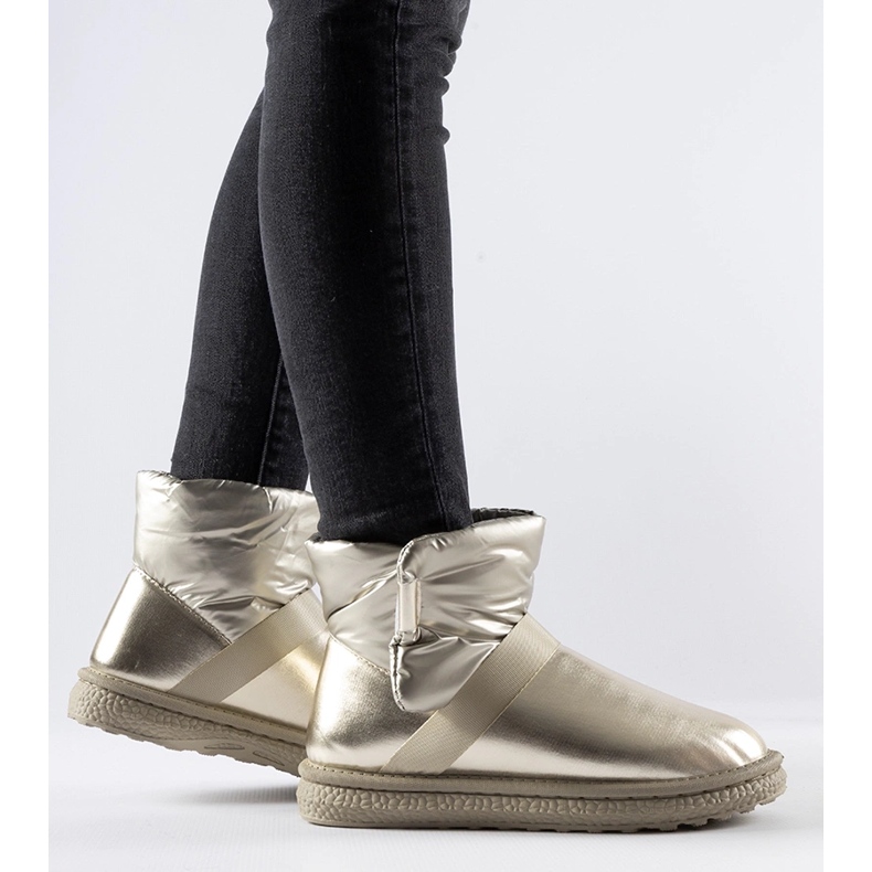 Botas de nieve cortas Delaune doradas brillantes dorado 1