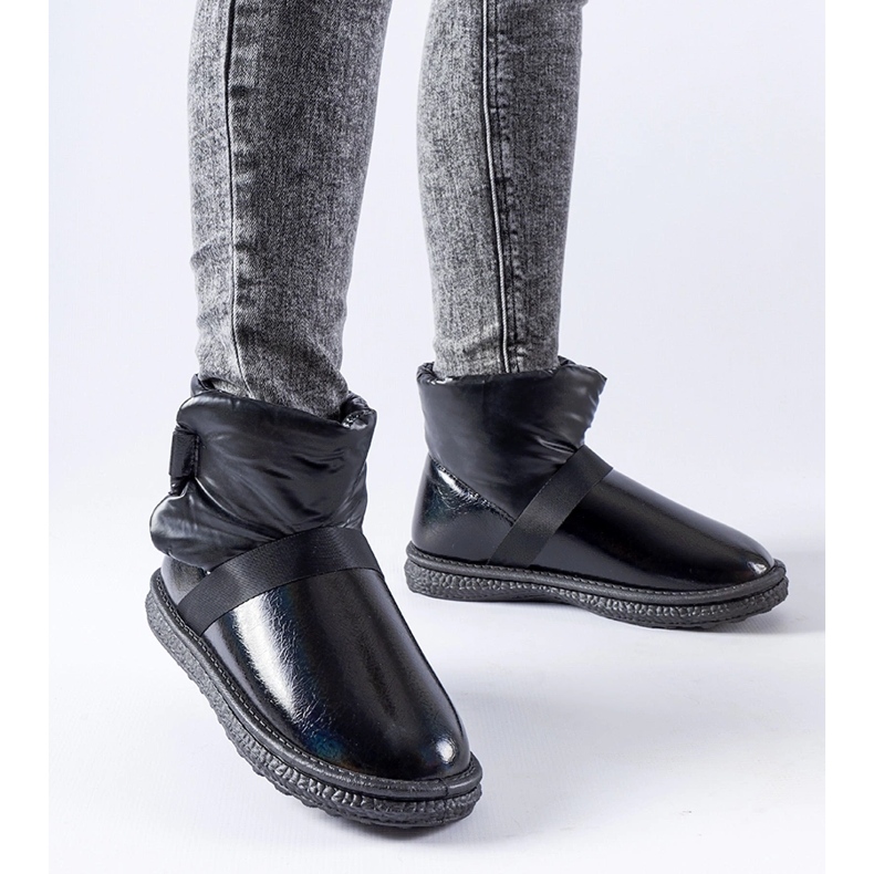 Botas de nieve cortas Delaune negras brillantes negro 1 Botas de nieve cortas Delaune negras brillantes negro 1