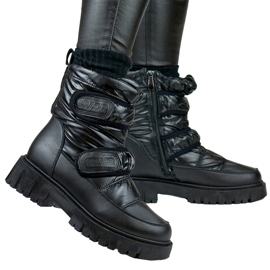 Botas de nieve de mujer cálidas Laila con velcro. negro 1