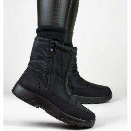 Cómodas botas de nieve de invierno, cremalleras con aislamiento grueso negro 5