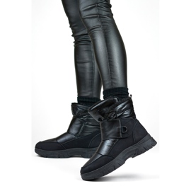 Botas de nieve negras con velcro, botas aislantes para el invierno. negro 1