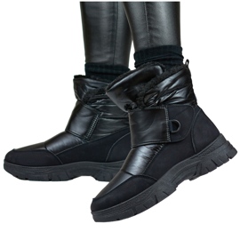 Botas de nieve negras con velcro, botas aislantes para el invierno. negro 4