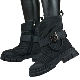 Botas altas de invierno para mujer, botas de nieve con aislamiento, color negro 4