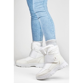 Botas de nieve blancas con velcro, botas aislantes para el invierno. blanco 1