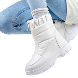 Botas de nieve blancas de mujer cómodas y aislantes. blanco 4