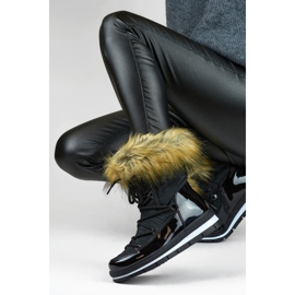 Botas de nieve altas de invierno para mujer con pelo. negro 3