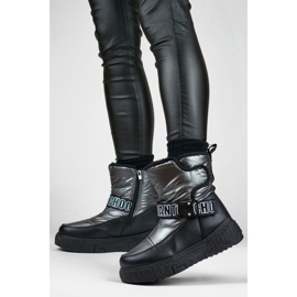 Botas de invierno para mujer, botas de nieve negras con aislamiento negro 3