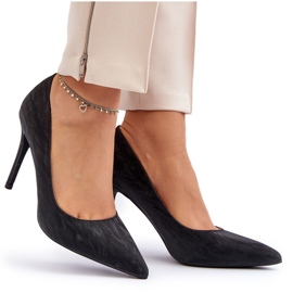 Tacones Klonisa negros decorados con purpurina. 9