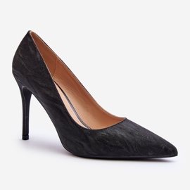Tacones Klonisa negros decorados con purpurina. 1