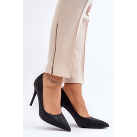 Tacones Klonisa negros decorados con purpurina. 4