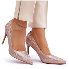 Tacones decorados con purpurina Klonisa Champagne. dorado 9