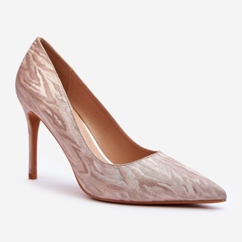 Tacones decorados con purpurina Klonisa Champagne. dorado 1