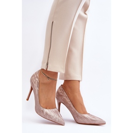 Tacones decorados con purpurina Klonisa Champagne. dorado 4