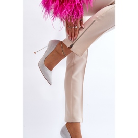 Tacones altos plateados con purpurina de Tiberon plata 6
