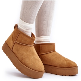 Camel Kallins Botas de nieve con plataforma baja para mujer marrón 8