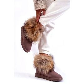 Botas para la nieve de ante Alexa color topo con piel para mujer beige 3