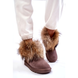 Botas para la nieve de ante Alexa color topo con piel para mujer beige 5