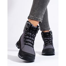 Botas de nieve de mujer con cordones DK grises negro 2