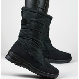 Botas de nieve de invierno altas y cómodas con cremalleras de piel. negro 3