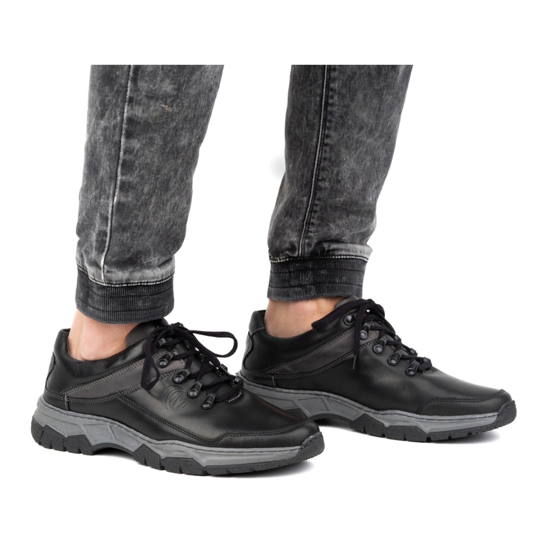 Olivier Zapatos casual hombre piel 842MA negro 1
