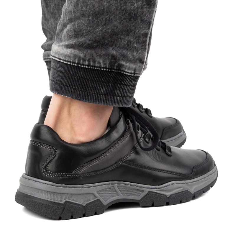 Olivier Zapatos casual hombre piel 842MA negro 2