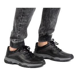 Olivier Zapatos casual hombre piel 842MA negro 14