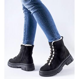 Botines aislantes negros confeccionados en ante ecológico Chamblee 1 Botines aislantes negros confeccionados en ante ecológico Chamblee 1