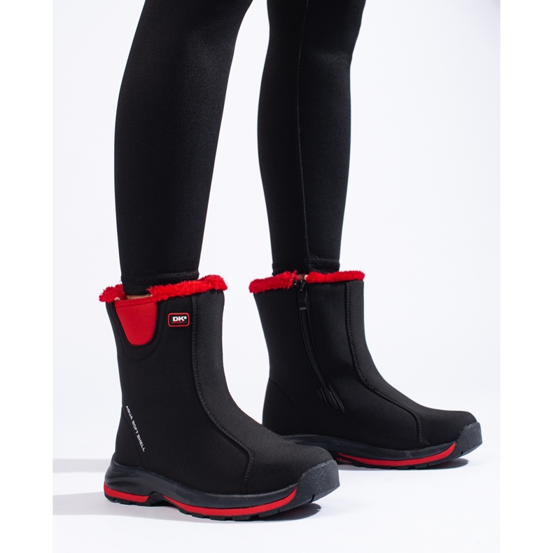 Botas altas de trekking DK para mujer, con aislamiento de piel negro 1