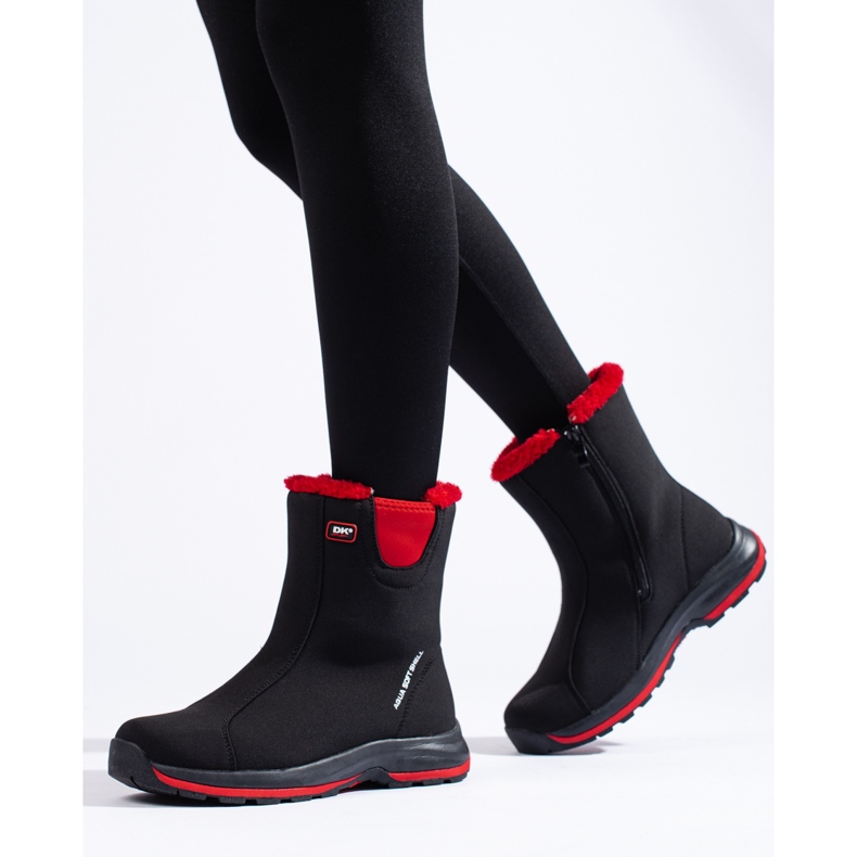 Botas altas de trekking DK para mujer, con aislamiento de piel negro 2