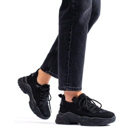 Zapatillas deportivas de mujer negras Shelovet sneakers negro - KeeShoes