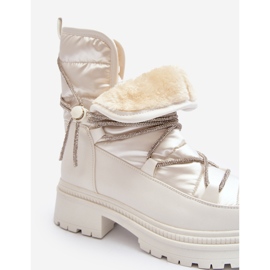 Botas de nieve para mujer con cordones decorativos, blanco Rilana 8