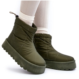 Botas de nieve de mujer Fionia verdes con plataforma enorme 11